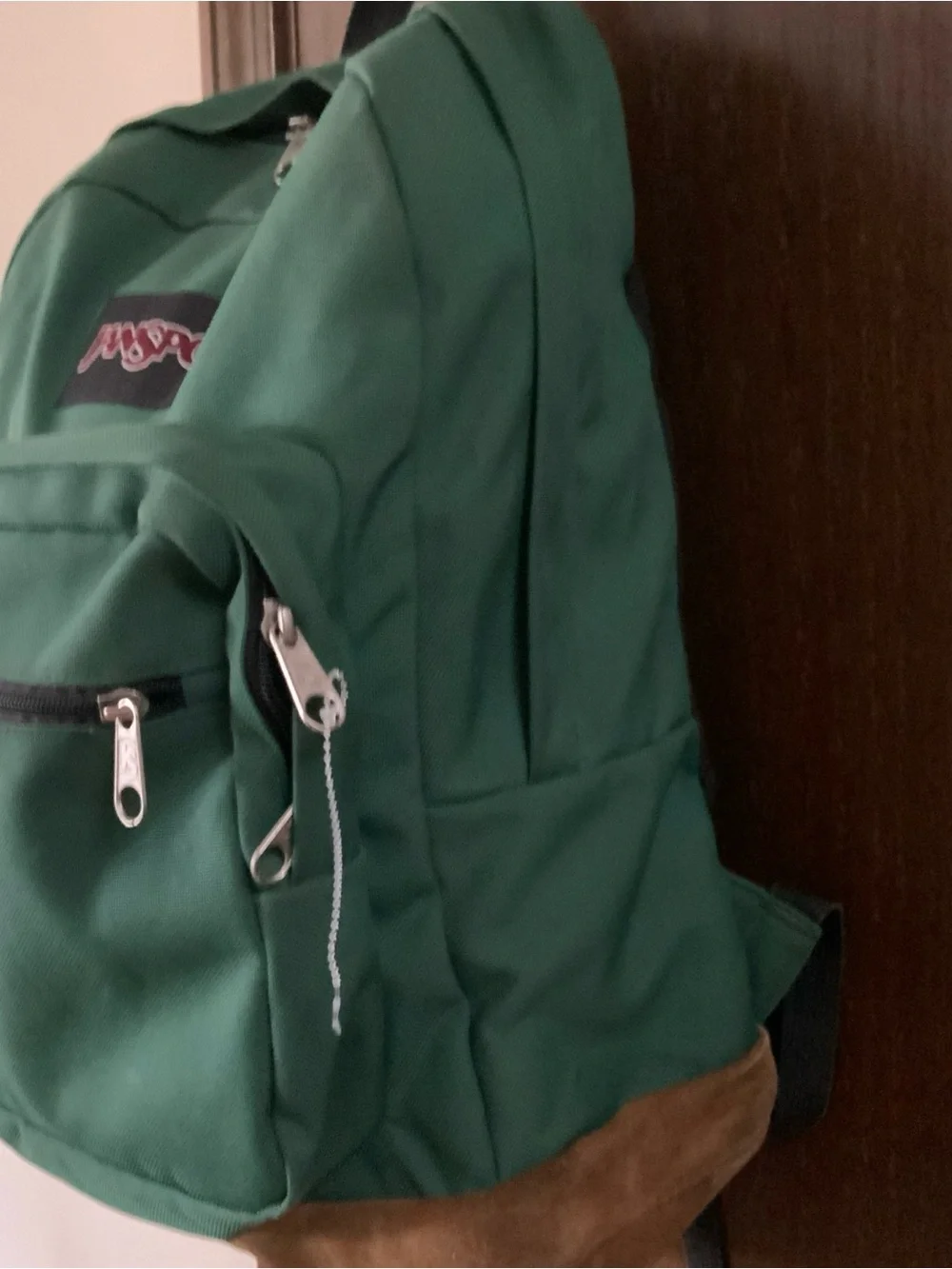 VTG Jansport 90s Backpack Suede Leather Bottom. School, work, hiking.